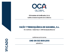 Certificado de Calidad VTN ISO 9001-2018